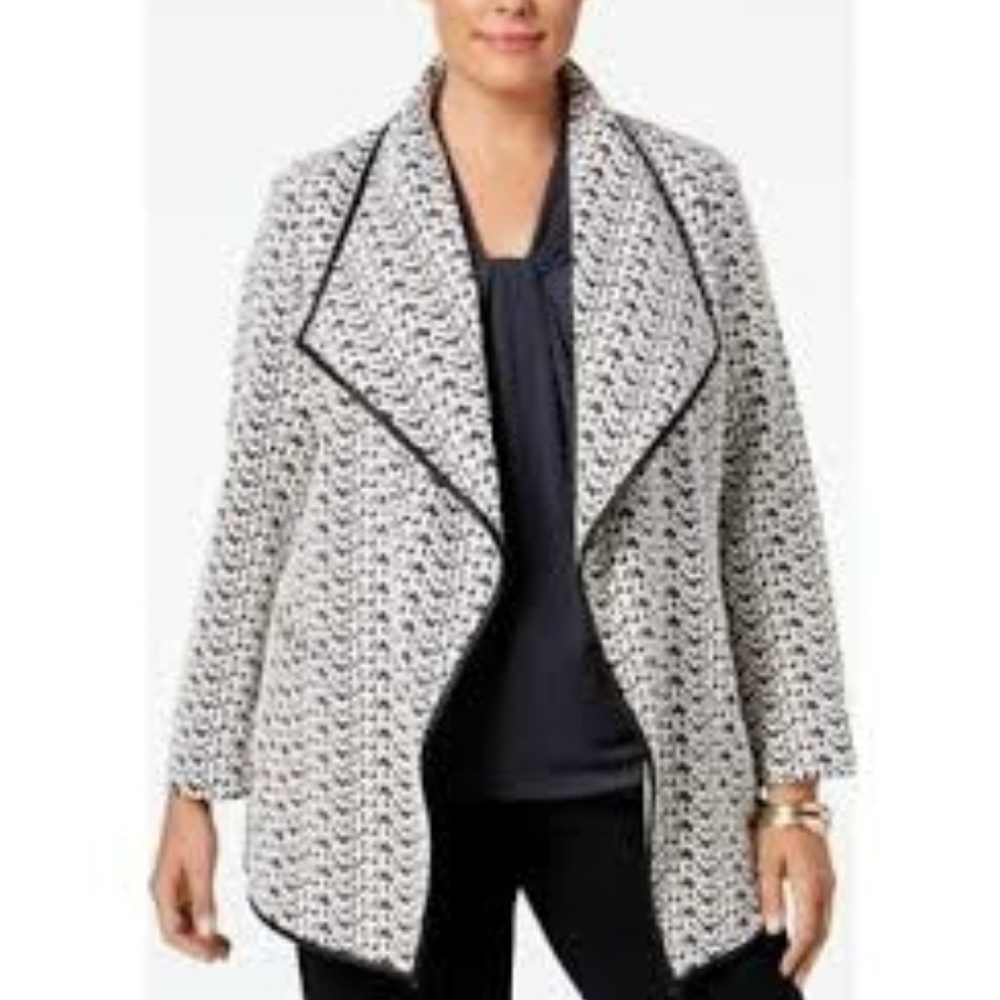 NWOT Calvin Klein Houndstooth Drape Jacket